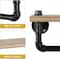 Natural Brown Industrial Wall-Mounted Rustic Toilet Paper Holder with Wood Shelf